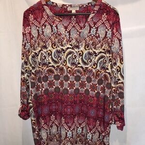 CB Paisley Print Blouse Top | Size XL